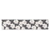 Chemin De Table Court poinsettia noir et blanc chic (Horizontal)