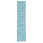 Chemin De Table Court points bleus, turquoise et gris-bleu (Devant)