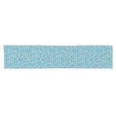 Chemin De Table Court points bleus, turquoise et gris-bleu (Horizontal)