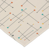 Chemin De Table Court Points funky Tan Mid Century Lines Motif atomique (Coin)