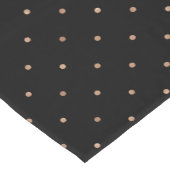 Chemin De Table Court Points roses d'or de Faux élégant sur le noir (Coin)