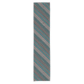 Chemin De Table Court Points Turquoises noirs Zigzags Motif (Devant)