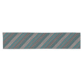 Chemin De Table Court Points Turquoises noirs Zigzags Motif (Horizontal)