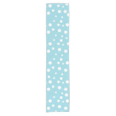 Chemin De Table Court Pois blancs sur Baby Blue (Devant)