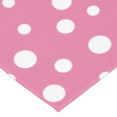 Chemin De Table Court Pois blancs sur rose foncé (Coin)