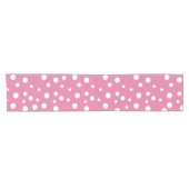 Chemin De Table Court Pois blancs sur rose foncé (Horizontal)