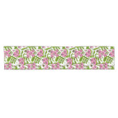 Chemin De Table Court Pois doux et bourdons, rose, vert et blanc (Horizontal)