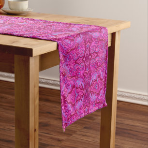 Chemin De Table Court Poisson Arabesque sous-marin Bohème Motif rose