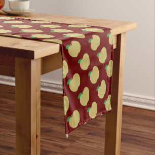 Chemin De Table Court Pomme d'or en rouge