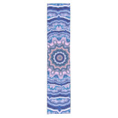 Chemin De Table Court Porte blanche rose bleu Boho Mandala (Devant)