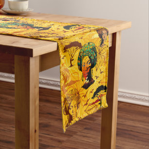 Chemin De Table Court Portrait féminin africain avec coucher de soleil