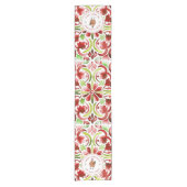 Chemin De Table Court Poulet Noël Rouge & Vert Aquarelle (Devant)