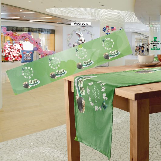 Chemin de table court pour la Saint-Patrick