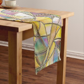 Chemin De Table Court Prismatic Stained Glass Effect - Rainbow Prismatic (In Situ)