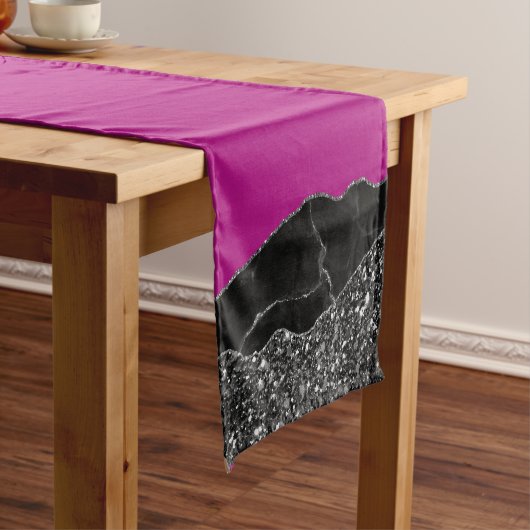 Chemin De Table Court PURPLE BLACK MARBLE AGATE Runner Table (In Situ)