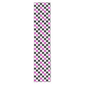 Chemin De Table Court Purple Black White Checkered Pattern Design  (Devant)