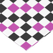 Chemin De Table Court Purple Black White Checkered Pattern Design  (Coin)