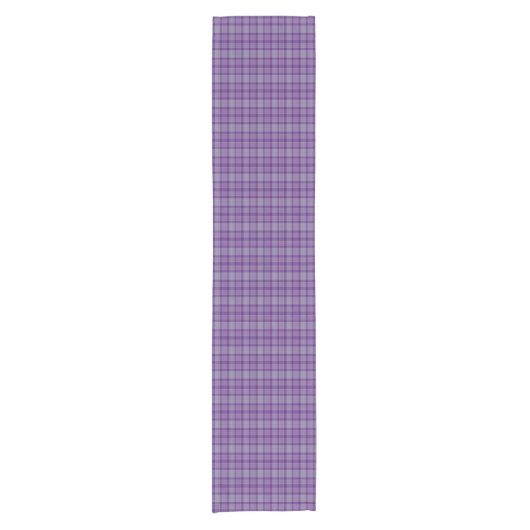 Chemin De Table Court Purple Gray Plaid Tartan Table Runner (Devant)