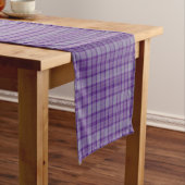 Chemin De Table Court Purple Gray Plaid Tartan Table Runner (In Situ)