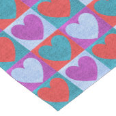 Chemin De Table Court Purple Green and Red Checked Heart Pattern (Coin)