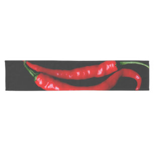 Chemin De Table Court Quatre Chilies rouges