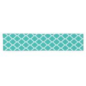 Chemin De Table Court Quatrefoil marocain turquoise (Horizontal)