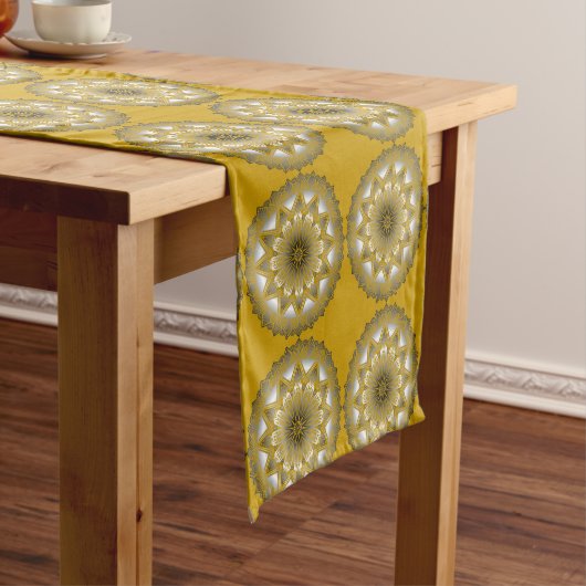 Chemin De Table Court Ramadan Mandala Gold Table Runner (In Situ)