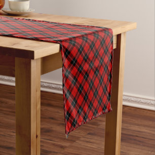 Chemin De Table Court Ramsay tartan rouge noir plaid