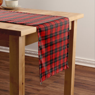 Chemin De Table Court Ramsay tartan rouge noir plaid
