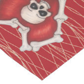 Chemin De Table Court Rangée de Coeurs rouges gothiques avec crâne osseu (Coin)