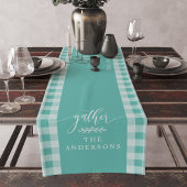 Chemin De Table Court Rassembler Turquoise Buffalo Check Automne Thankgi