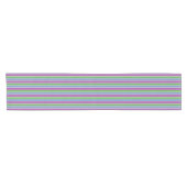Chemin De Table Court Rayé de bleu vert violet (Horizontal)