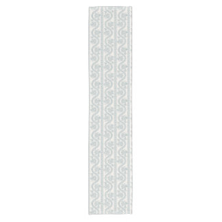 Chemin De Table Court Rayure florale ondulée bleu doux, os
