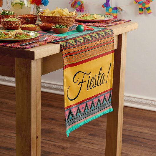 Chemin De Table Court rayures aztèques "Fiesta" 