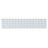 Chemin De Table Court Rayures Bleues Clair Et Fleurs (Horizontal)