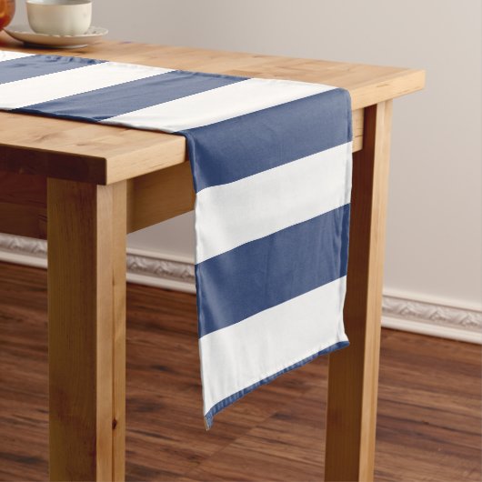 Chemin De Table Court Rayures côtières classiques | Bleu Cobalt (In Situ)