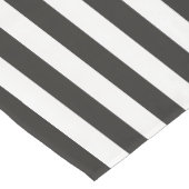 Chemin De Table Court Rayures d'arbitre Classique Noir & Blanc Vertical (Coin)