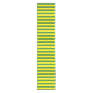Chemin De Table Court Rayures jaune et verte