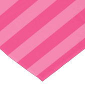 Chemin De Table Court Rayures rose pâle et rose chaud (Coin)