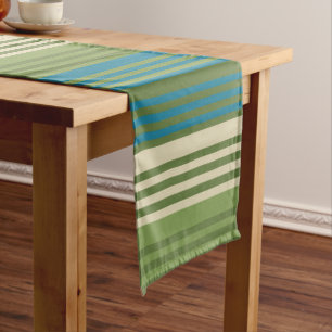 Chemin De Table Court Rayures tropicales hawaïennes Kalakaua KL301