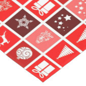 Chemin De Table Court Red Christmas Holiday Cute Tree Reinder (Coin)