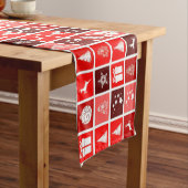 Chemin De Table Court Red Christmas Holiday Cute Tree Reinder (In Situ)