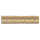 Chemin De Table Court Red Christmas Stars on Gold (Horizontal)