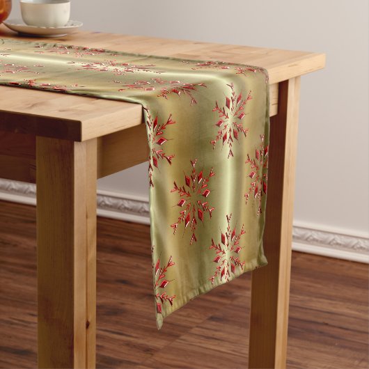 Chemin De Table Court Red Christmas Stars on Gold (In Situ)