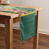 Chemin De Table Court Red Green Gold Stars Festive Noël (In Situ)