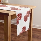 Chemin De Table Court Red Parties scintillant Dice Casino Thème (In Situ)