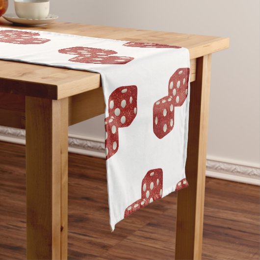 Chemin De Table Court Red Parties scintillant Dice Casino Thème (In Situ)