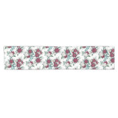 Chemin De Table Court Red Poinsettia Bouquet Motif (Horizontal)
