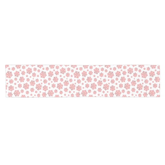 Chemin De Table Court Red Snowflake Pattern (Horizontal)