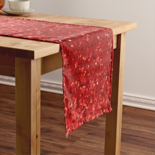 Chemin De Table Court Red sparkling glitter pattern (In Situ)